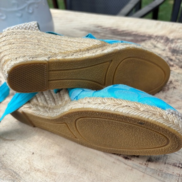 Coach Stylish Blue Espadrille Wedges - Picture 5 of 5
